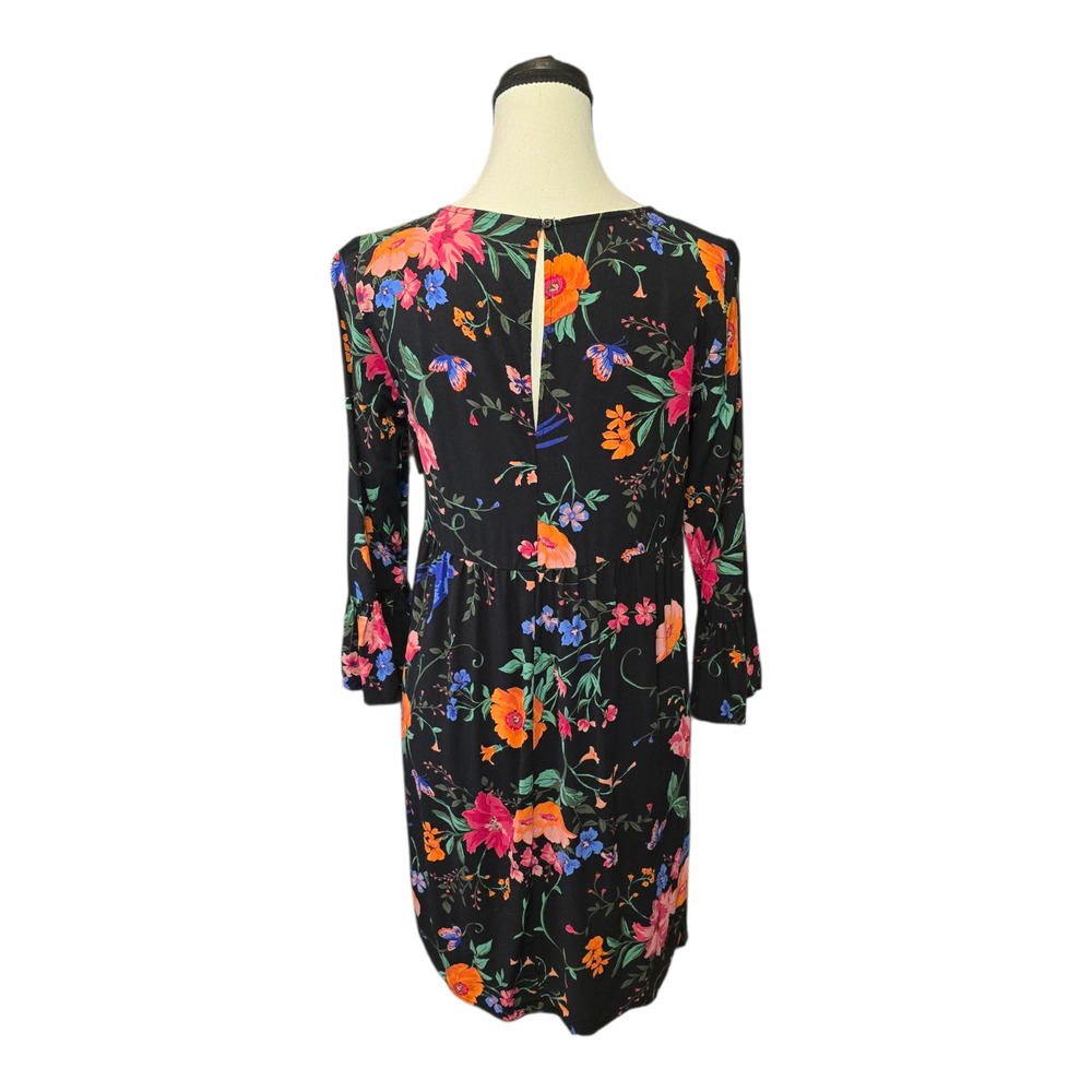 Old Navy Dark Floral Whimsigoth Mini Dress Size XS Bell Sleeve Festival Boho - Picture 3 of 12